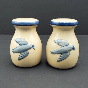 THT Designs Dove Salt & Pepper Shakers Tan Salt and Pepper Shakers Blue Birds